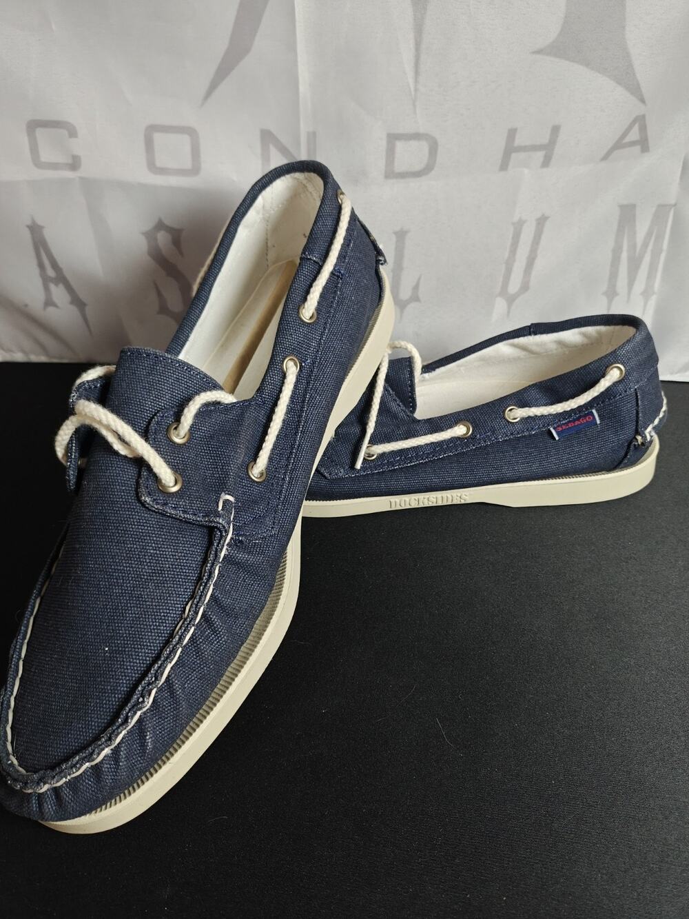 SEBAGO $175 Men's 11 - R Portland Summer Shoe Boat Shoe (Washed canvas) New